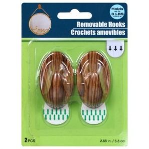 PERCHAS ADHESIVAS SIMIL MADERA X 2u